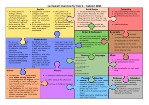 Curriculum Overview for Year 3 – Autumn 2015