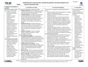 Handout #4 - EQuIP Rubric for Lessons 3-12