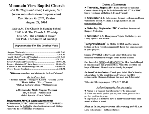 August 24, 2014 Church Bulletin
