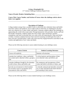 Living a Meaningful Life Core Assessment Summary Report Form