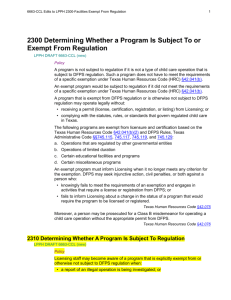 2300 Determining Whether a Program Is Subject To or Exempt From