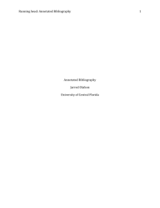 Running head: Annotated Bibliography 1 Annotated Bibliography