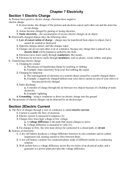 Electricity Notes answer key