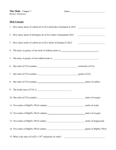 Mole Homework Packet