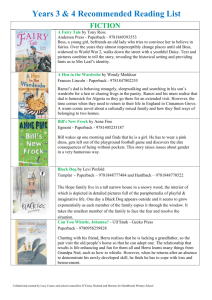 FICTION Years 3 & 4 Recommended Reading List A Fairy Tale by