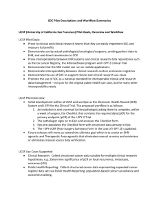 SDC Pilot Descriptions and Workflow Summaries UCSF (University