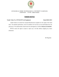 tender notice - Jawaharlal Nehru Technological University