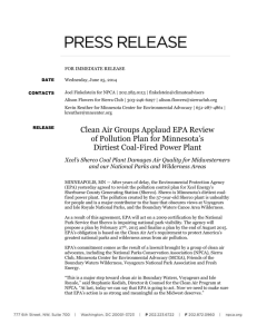 press release - Minnesota Center for Environmental Advocacy