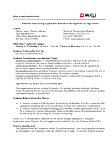 Graduate Assistantship Appointment Procedures for Supervisors