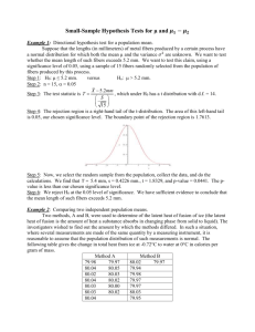 Small-Sample Hypothesis Tests for Means