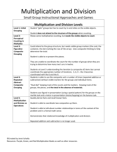 Multiplication and Division Levels