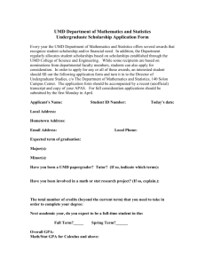 Scholarship Application Form The Department of Statistics offers