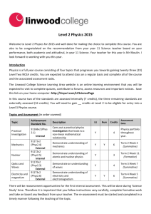 Level 2 Physics Student Course Information 2015