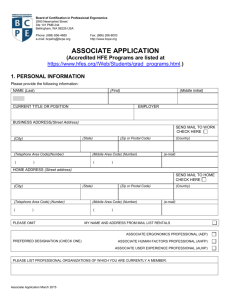BCPE Associate Application - Board of Certification in Professional