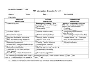 PTR Intervention Checklist (Form F)
