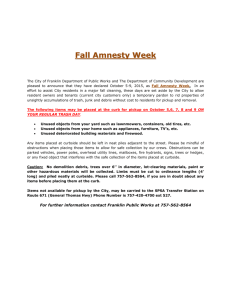 Fall Amnesty Week - City of Franklin