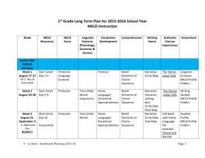 1st Grade MELD Instruction Long Term Plan for 2015-2016