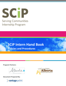 SCiP Intern Handbook Policies and Procedures