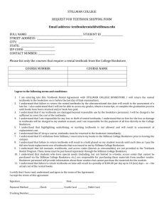 STILLMAN COLLEGE REQUEST FOR TEXTBOOK SHIPPING