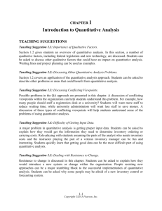 Free sample of Solution Manual for Quantitative Analysis