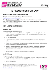 e-resources for law - University of Bradford