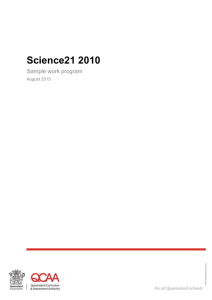 Science 21 2010 Sample work program