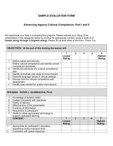 Sample Evaluation Form: Enhancing Agency Cultural Competence