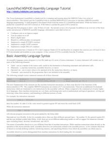 LaunchPad MSP430 Assembly Language Tutorial