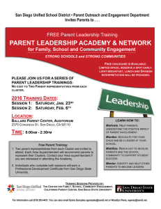 please join us for a series of parent leadership trainings