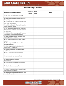 Co-Teaching Checklist (page 10)