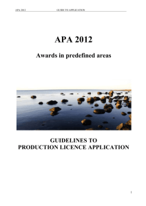 Guide to Application for Production Licence APA 2012