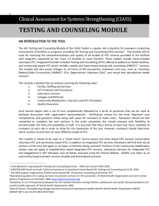 testing and counseling module - ClASS Clinical Assessment for