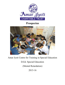 Prospectus - Amar Jyoti Charitable Trust