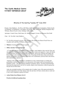 Minutes of meeting 19.6.12 - Castle Medical Centre, Kenilworth