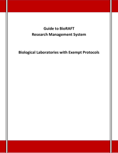 Biological labs with exempt protocols