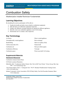 Combustion Safety - Weatherization Assistance Program Technical
