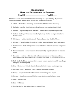 Feudalism Short Story