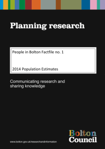 People in Bolton Factfile 1 2014 Population Estimates