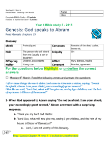 Year 4 Genesis Chapter 15 Homework
