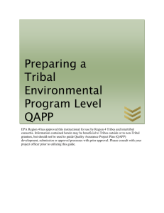 Preparing a Tribal Environmental Program Level QAPP