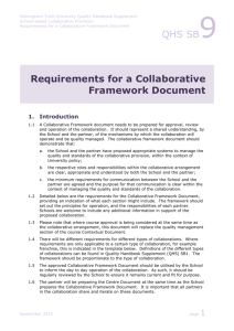 Requirements for a Collaborative Framework Document