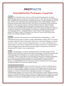 Combing English-Only Policy &Translanguaging as a language