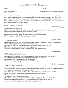 Student Lab Safety Contract