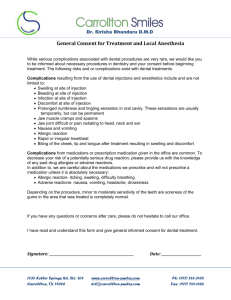 General Consent for Treatment and Local Anesthesia