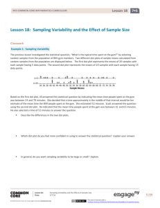 Lesson 18: Sampling Variability and the Effect of