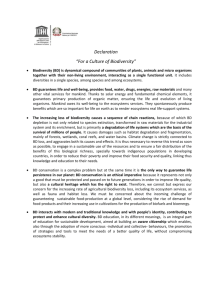 Declaration "For a culture of biodiversity"