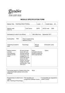 module specification form