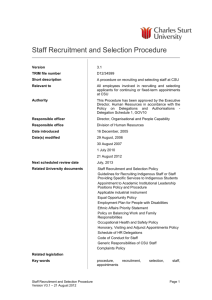 Staff Recruitment and Selection Procedure