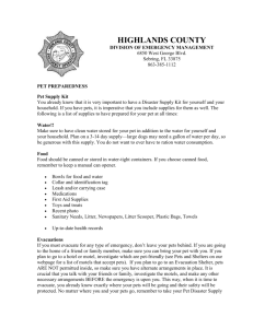 Pet Preparedness - Highlands County