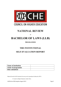 Self-evaluation Report Template, 2013